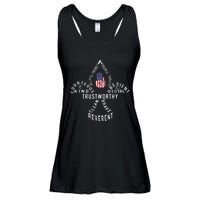 America Flag Scouting Law Ladies Essential Flowy Tank