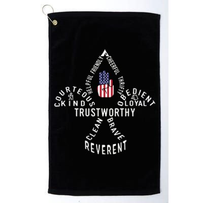 America Flag Scouting Law Platinum Collection Golf Towel