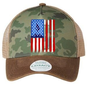 American Flag Skiing Gift Legacy Tie Dye Trucker Hat