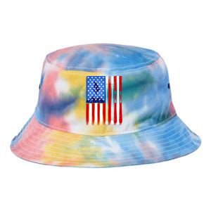 American Flag Skiing Gift Tie Dye Newport Bucket Hat