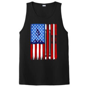 American Flag Skiing Gift PosiCharge Competitor Tank