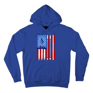 American Flag Skiing Gift Hoodie