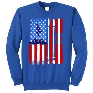 American Flag Skiing Gift Sweatshirt