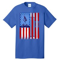 American Flag Skiing Gift Tall T-Shirt