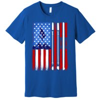 American Flag Skiing Gift Premium T-Shirt