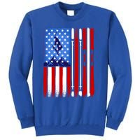 American Flag Skiing Gift Tall Sweatshirt