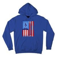 American Flag Skiing Gift Tall Hoodie