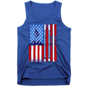 American Flag Skiing Gift Tank Top