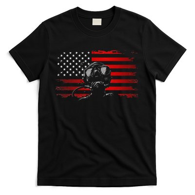 American Flag Scuba Diving Apparel Scuba Diving T-Shirt
