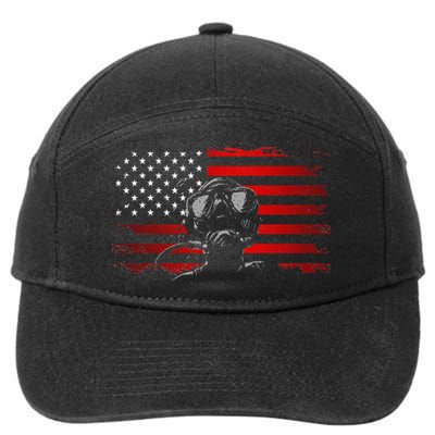 American Flag Scuba Diving Apparel Scuba Diving 7-Panel Snapback Hat