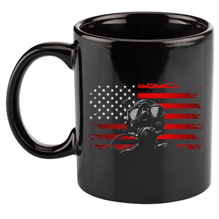 American Flag Scuba Diving Apparel Scuba Diving 11oz C Handle Ceramic Mug