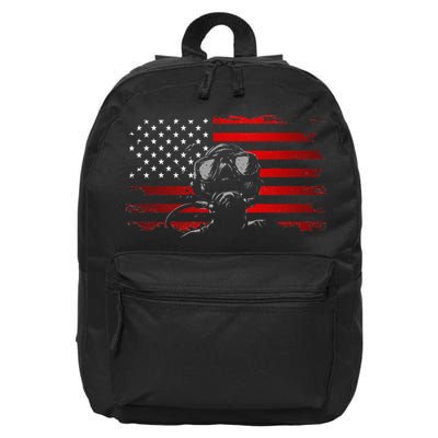 American Flag Scuba Diving Apparel Scuba Diving 16 in Basic Backpack