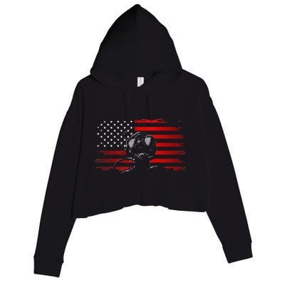 American Flag Scuba Diving Apparel Scuba Diving Crop Fleece Hoodie