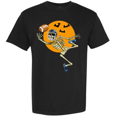 American Football Skeleton Halloween Football Fan Garment-Dyed Heavyweight T-Shirt