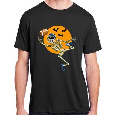 American Football Skeleton Halloween Football Fan Adult ChromaSoft Performance T-Shirt