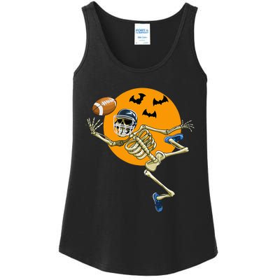 American Football Skeleton Halloween Football Fan Ladies Essential Tank