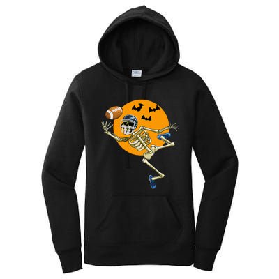 American Football Skeleton Halloween Football Fan Women's Pullover Hoodie