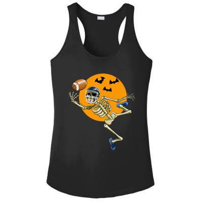 American Football Skeleton Halloween Football Fan Ladies PosiCharge Competitor Racerback Tank