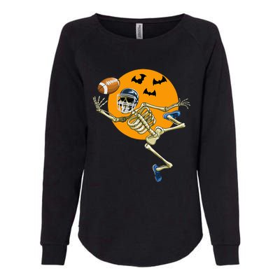 American Football Skeleton Halloween Football Fan Womens California Wash Sweatshirt