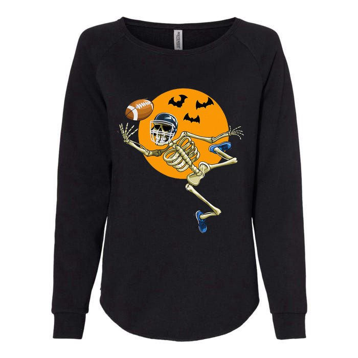 American Football Skeleton Halloween Football Fan Womens California Wash Sweatshirt