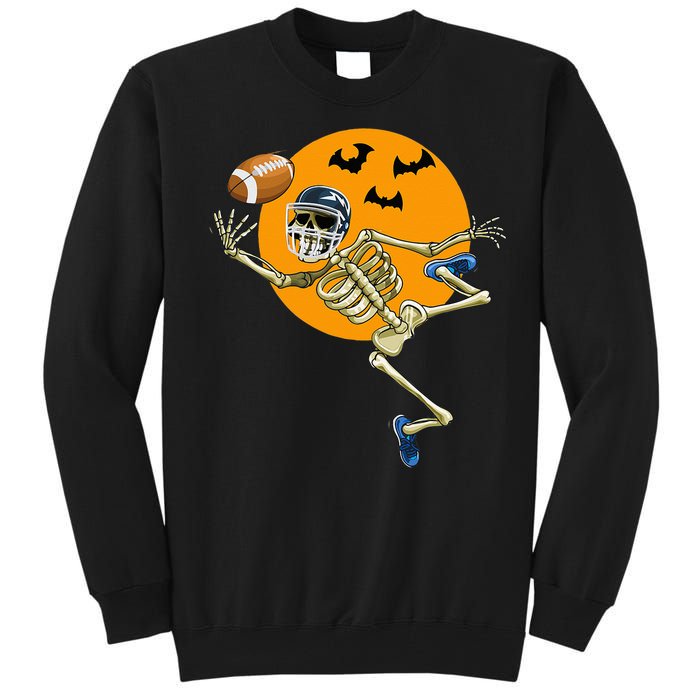 American Football Skeleton Halloween Football Fan Tall Sweatshirt