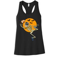 American Football Skeleton Halloween Football Fan Women's Racerback Tank