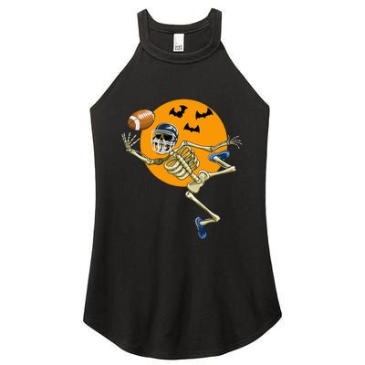 American Football Skeleton Halloween Football Fan Women’s Perfect Tri Rocker Tank