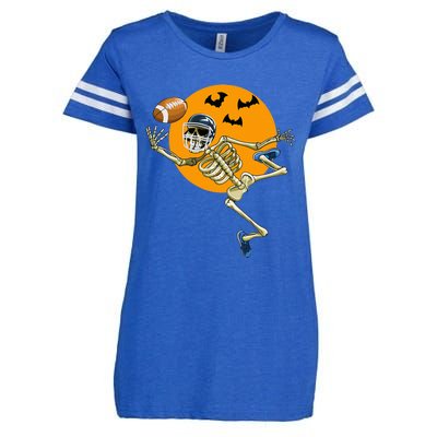 American Football Skeleton Halloween Football Fan Enza Ladies Jersey Football T-Shirt