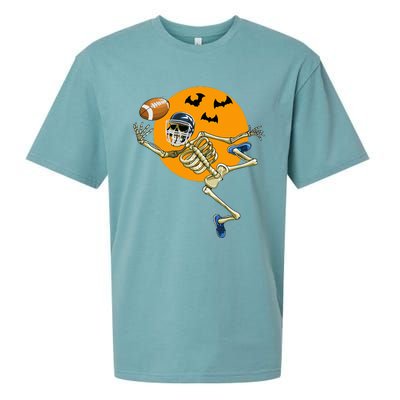 American Football Skeleton Halloween Football Fan Sueded Cloud Jersey T-Shirt