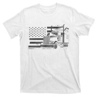 American Flag Semi Truck Driver 18 Wheeler Patriotic Trucker T-Shirt