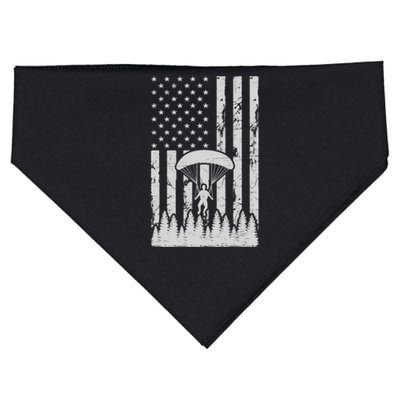 American Flag Skydiving Airplane Jump Parachuting Skydiver Premium USA-Made Doggie Bandana