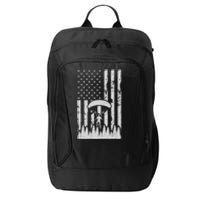 American Flag Skydiving Airplane Jump Parachuting Skydiver Premium City Backpack