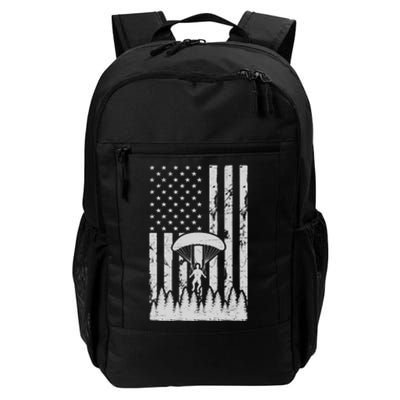 American Flag Skydiving Airplane Jump Parachuting Skydiver Premium Daily Commute Backpack