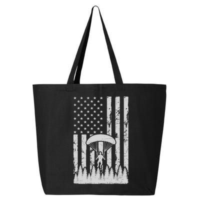 American Flag Skydiving Airplane Jump Parachuting Skydiver Premium 25L Jumbo Tote