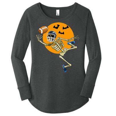 American Football Skeleton Halloween Women's Perfect Tri Tunic Long Sleeve Shirt