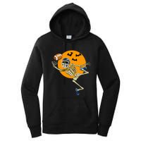 American Football Skeleton Halloween Women's Pullover Hoodie