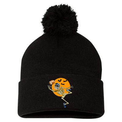 American Football Skeleton Halloween Pom Pom 12in Knit Beanie