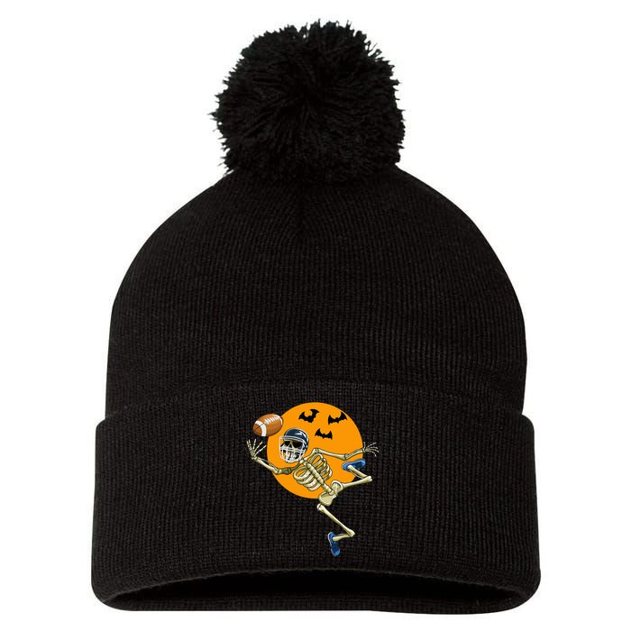 American Football Skeleton Halloween Pom Pom 12in Knit Beanie