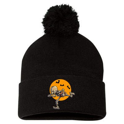 American Football Skeleton Halloween Pom Pom 12in Knit Beanie