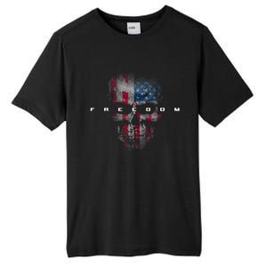 American Flag Skull Tall Fusion ChromaSoft Performance T-Shirt