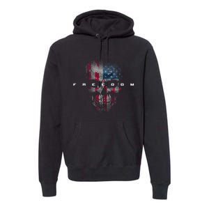 American Flag Skull Premium Hoodie