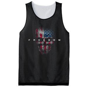 American Flag Skull Mesh Reversible Basketball Jersey Tank