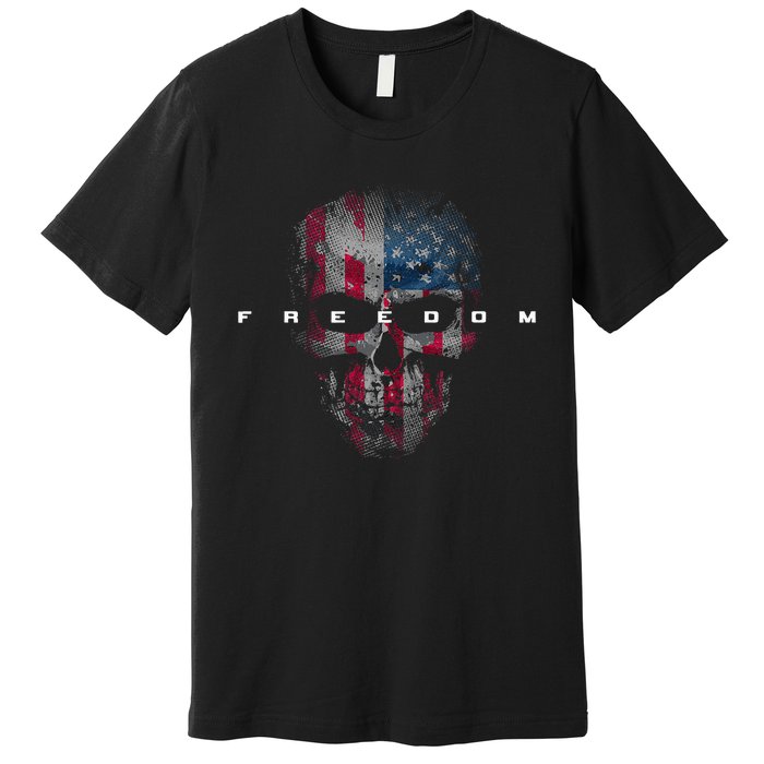 American Flag Skull Premium T-Shirt