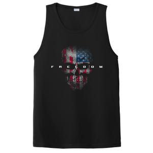 American Flag Skull PosiCharge Competitor Tank