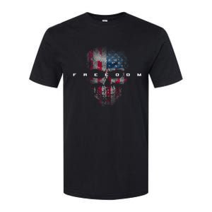 American Flag Skull Softstyle CVC T-Shirt