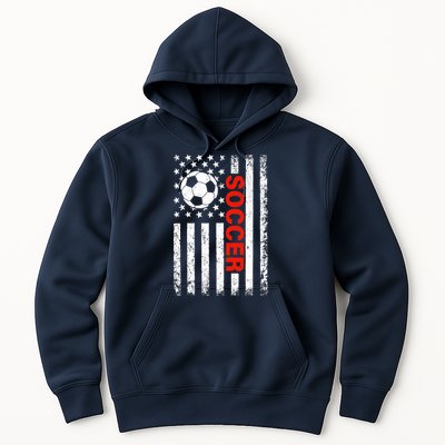 American Flag Soccer Player USA Patriotic Vintage Soccer Hoodie