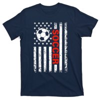 American Flag Soccer Player USA Patriotic Vintage Soccer T-Shirt