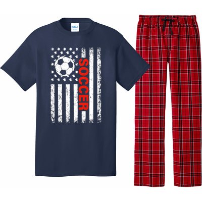 American Flag Soccer Player USA Patriotic Vintage Soccer Pajama Set