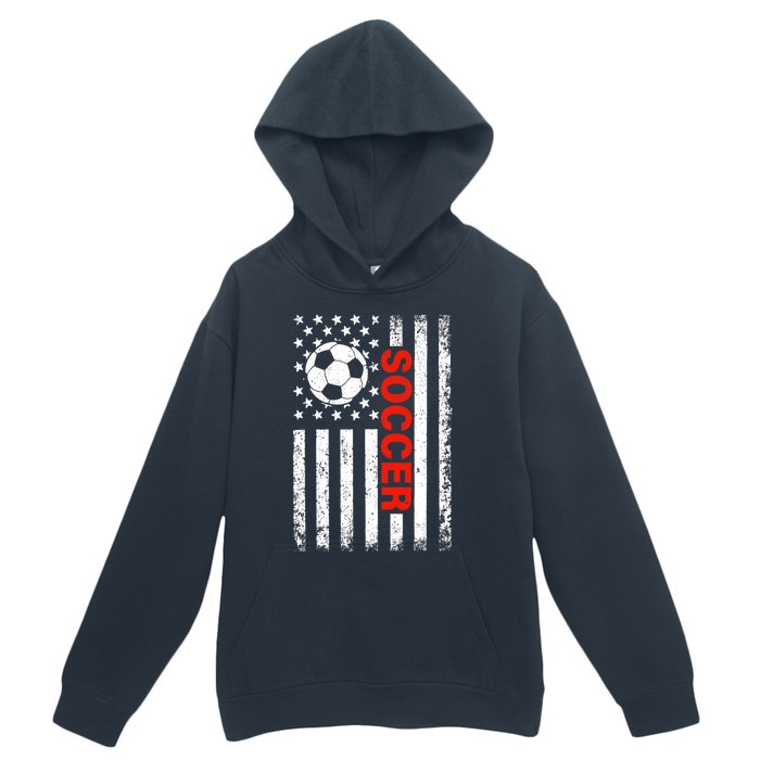 American Flag Soccer Player USA Patriotic Vintage Soccer Urban Pullover Hoodie