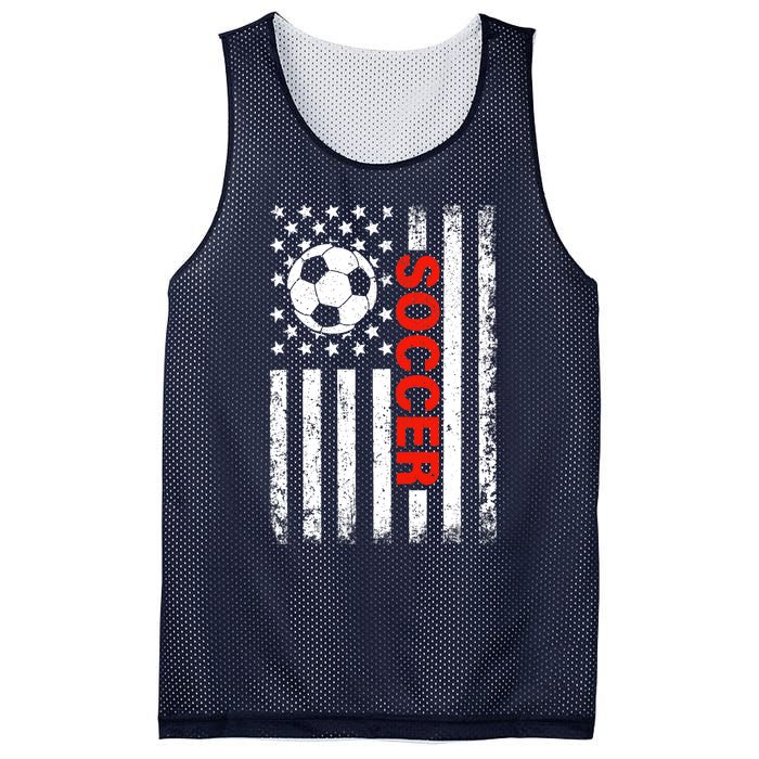 American Flag Soccer Player USA Patriotic Vintage Soccer Mesh Reversible Basketball Jersey Tank